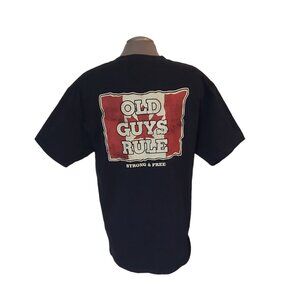 Old Guys Rule T-Shirt - Strong & Free - Men Large - 100% Cotton - Made in Mexico